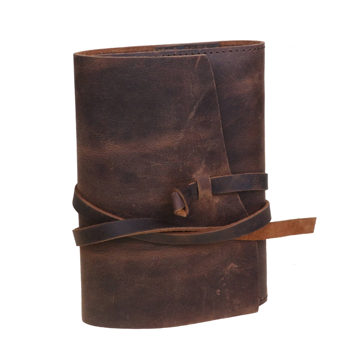 Oiled leather notebook with handmade parchment paper inside
