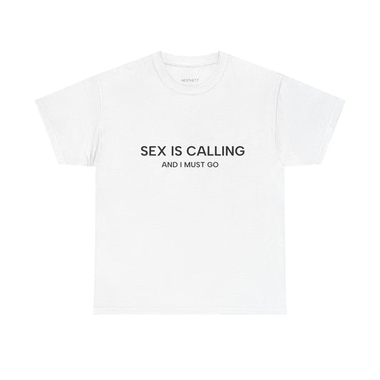 T-Shirt — "Sex Is Calling" Minimal Graphic Tee