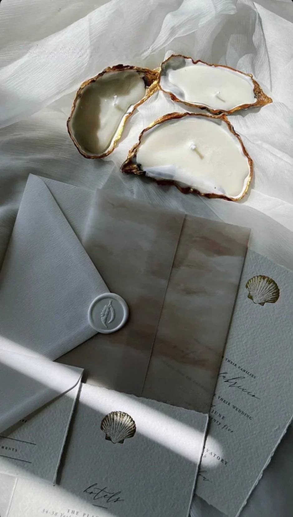 Oyster Shell Natural Seashell Candles