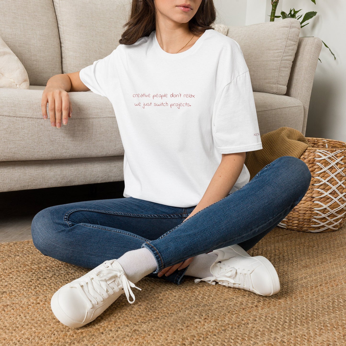 T-Shirt — “Creative People Don’t Relax, We Just Switch Projects” Minimalist Graphic Tee